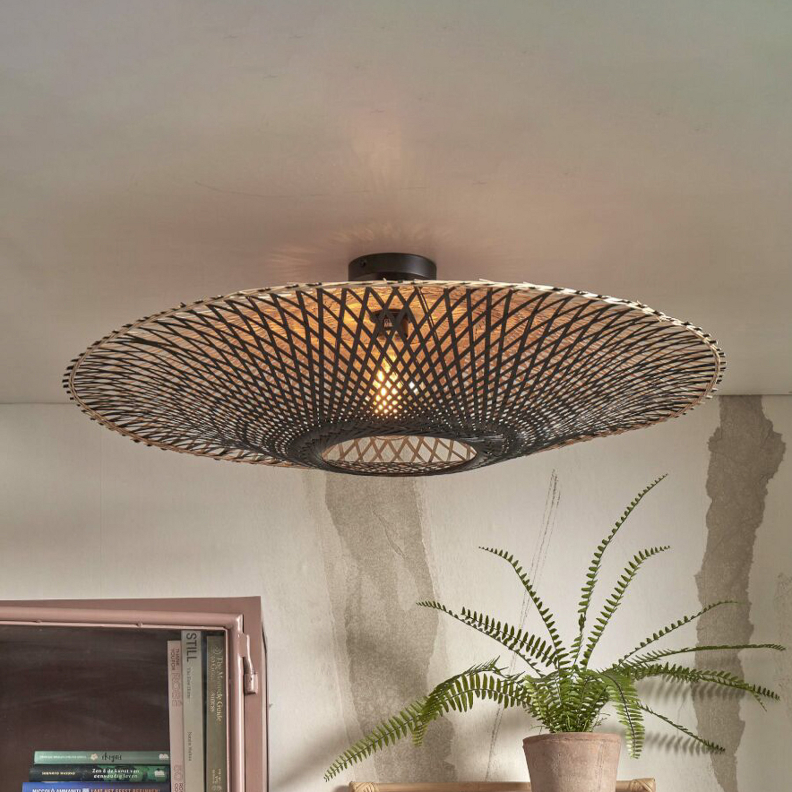 GOOD & MOJO Kalimantan plafond Ø20cm zwart/naturel